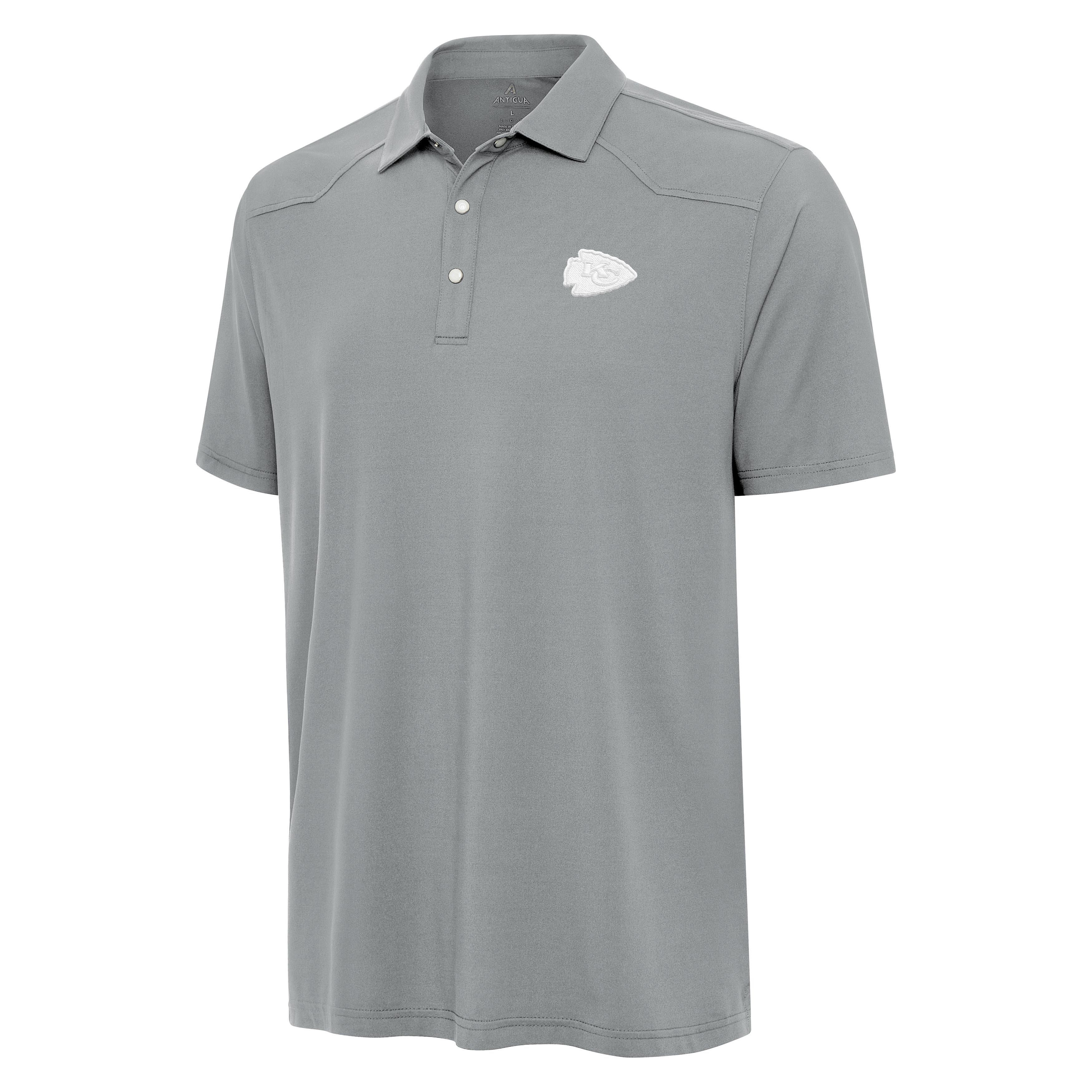 Antigua Men's Kansas City Chiefs Western Polo-Light Grey